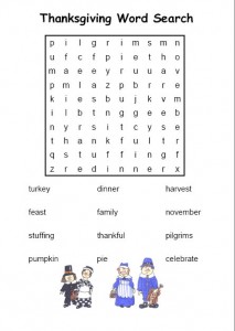 Download Thanksgiving Word Search 1
